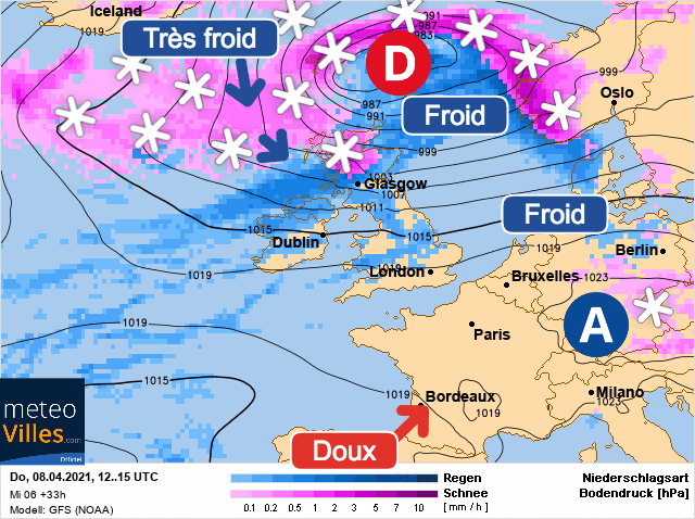 Carte de prévisions d'europe du Jeudi 8 avril 2021