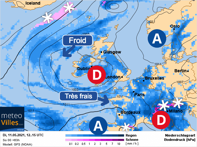 Carte de prévisions d'europe du Mardi 11 mai 2021