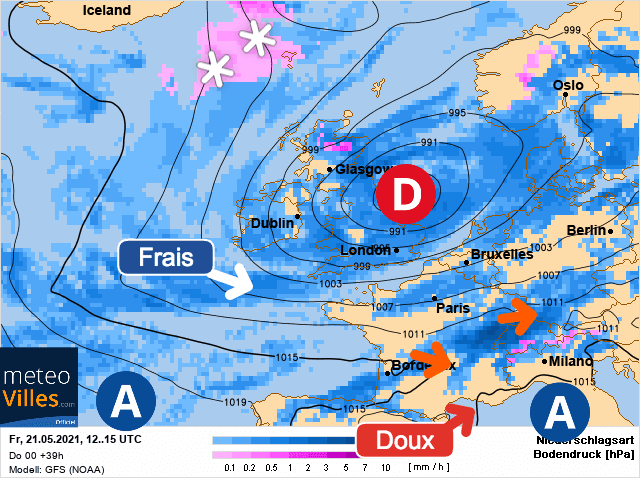 Carte de prévisions d'europe du Vendredi 21 mai 2021