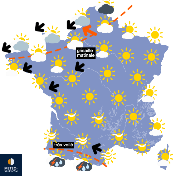 Carte de prévisions du temps du Mercredi 1 septembre 2021