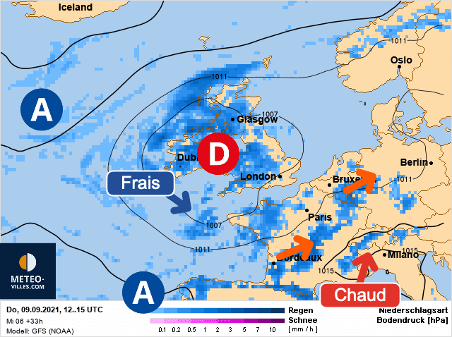 Carte de prévisions d'europe du Jeudi 9 septembre 2021