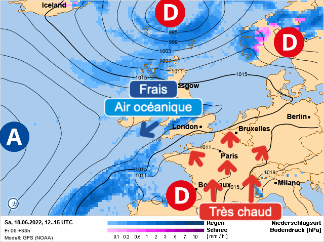 Carte de prévisions d'europe du Samedi 18 juin 2022