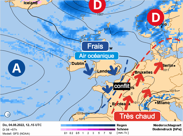 Carte de prévisions d'europe du Jeudi 4 août 2022