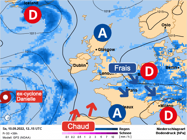 Carte de prévisions d'europe du Samedi 10 septembre 2022