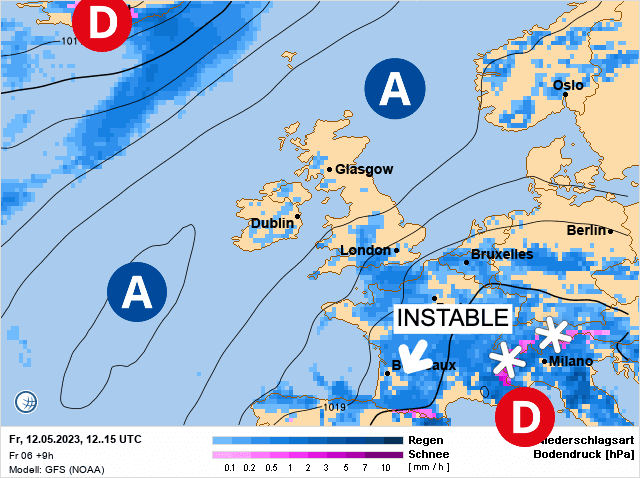 Carte de prévisions d'europe du Vendredi 12 mai 2023