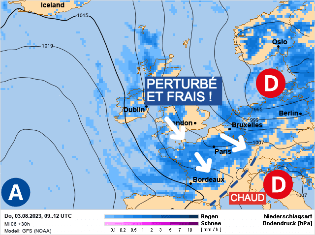 Carte de prévisions d'europe du Jeudi 3 août 2023