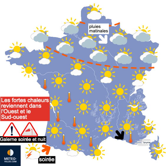 Chaud dans le Sud et l'Est, plus nuancé ailleurs