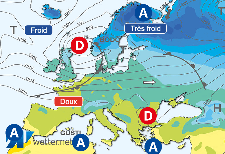 Carte de prévisions d'europe du Vendredi 29 décembre 2023