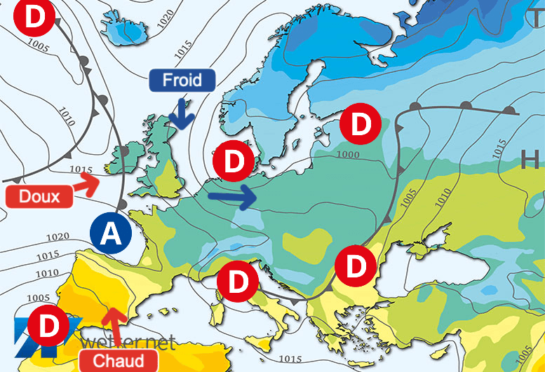 Carte de prévisions d'europe du Dimanche 24 mars 2024