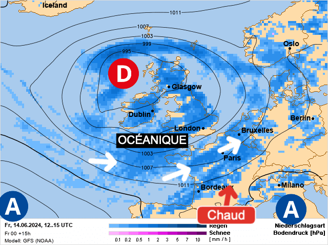 Carte de prévisions d'europe du Vendredi 14 juin 2024