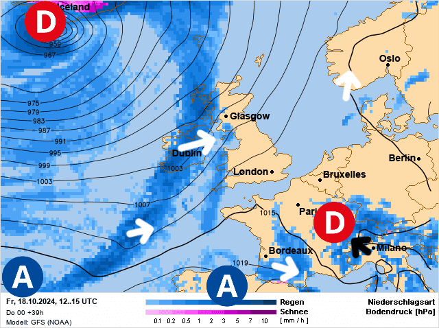 Carte de prévisions d'europe du Vendredi 18 octobre 2024
