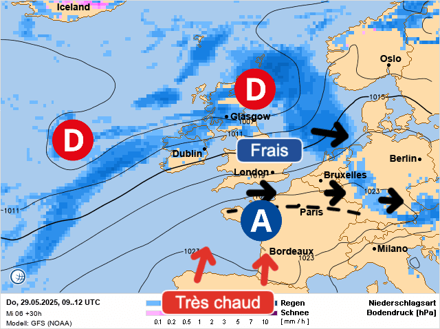 Carte de prévisions d'europe du Jeudi 29 mai 2025