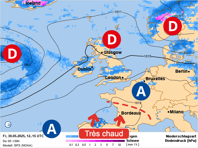 Carte de prévisions d'europe du Vendredi 30 mai 2025