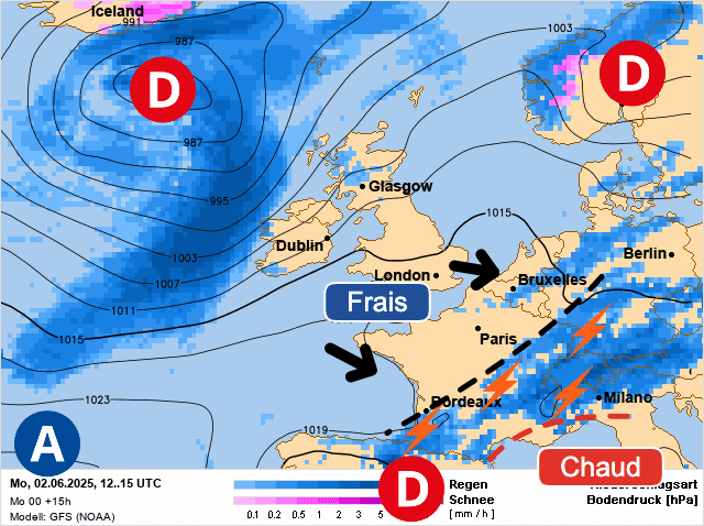 Carte de prévisions d'europe du Lundi 2 juin 2025