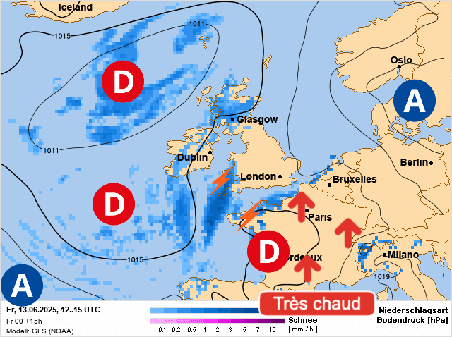 Carte de prévisions d'europe du Vendredi 13 juin 2025