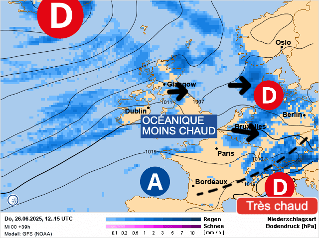 Carte de prévisions d'europe du Jeudi 26 juin 2025