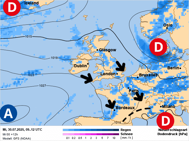 Carte de prévisions d'europe du Mercredi 30 juillet 2025