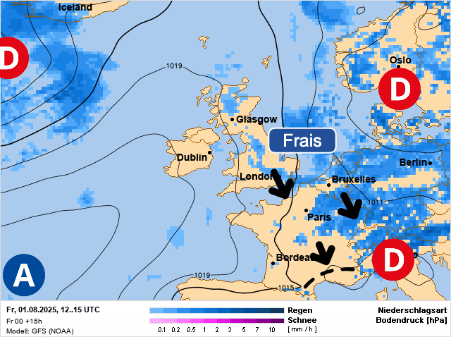 Carte de prévisions d'europe du Vendredi 1 août 2025