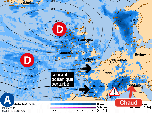 Carte de prévisions d'europe du Lundi 1 septembre 2025