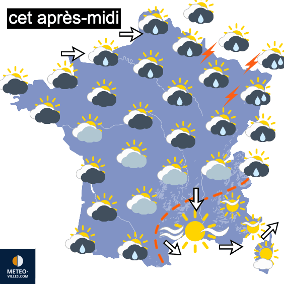 Carte de prévisions du temps du Mercredi 10 juin 2026