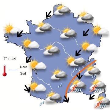 Semaine sèche au nord, orageuse puis plus chaude au Sud 