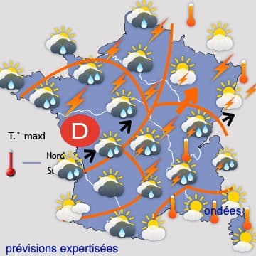 Hésitation entre influence océanique et remontées sahariennes 