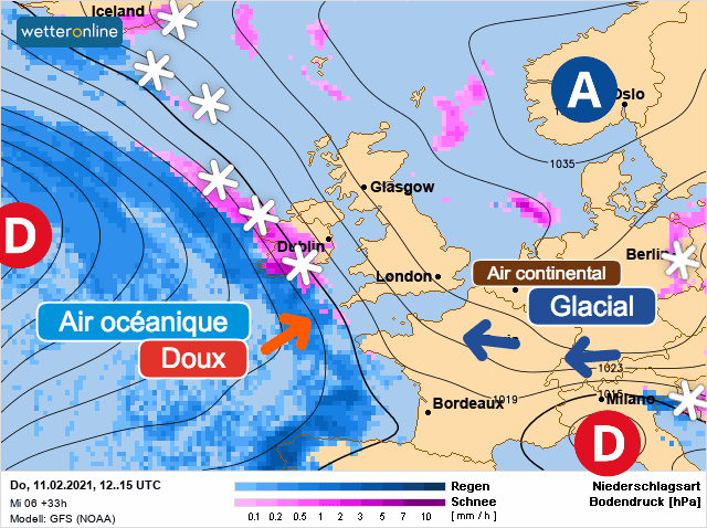 Carte de prévisions d'europe du Jeudi 11 février 2021