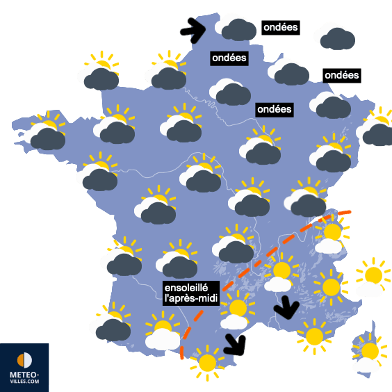 Carte de prévisions du temps du Mercredi 18 août 2021