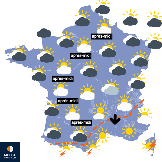 Carte de prévisions du temps du Jeudi 19 août 2021