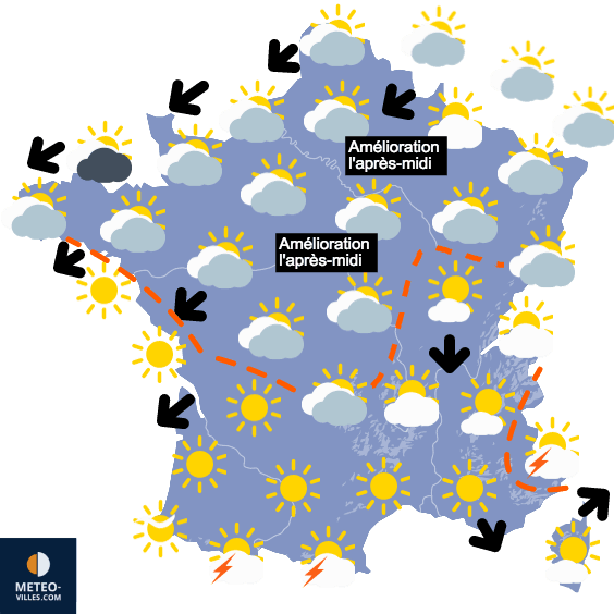 Carte de prévisions du temps du Mardi 31 août 2021