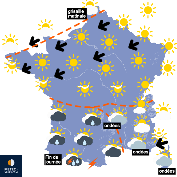 Carte de prévisions du temps du Jeudi 2 septembre 2021