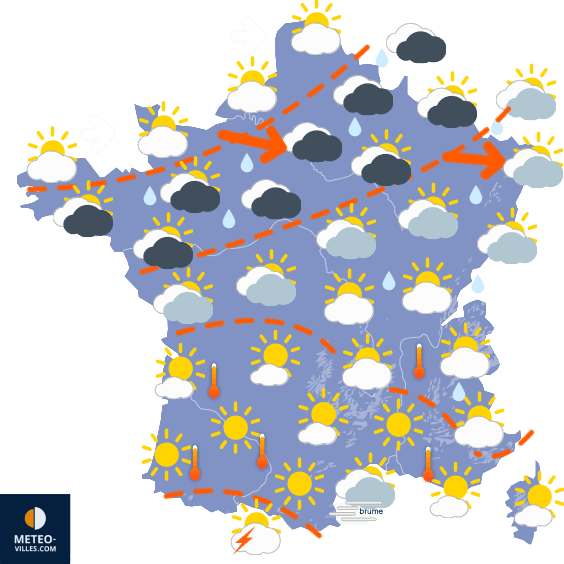 Remontée chaude avec sable du Sahara en vue