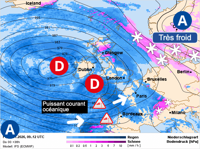 Carte de prévisions d'europe du Vendredi 30 janvier 2026